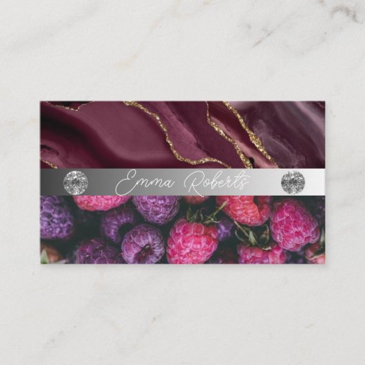 Silver Marble Pink Diamond Coach Visitekaartje (Voorkant)