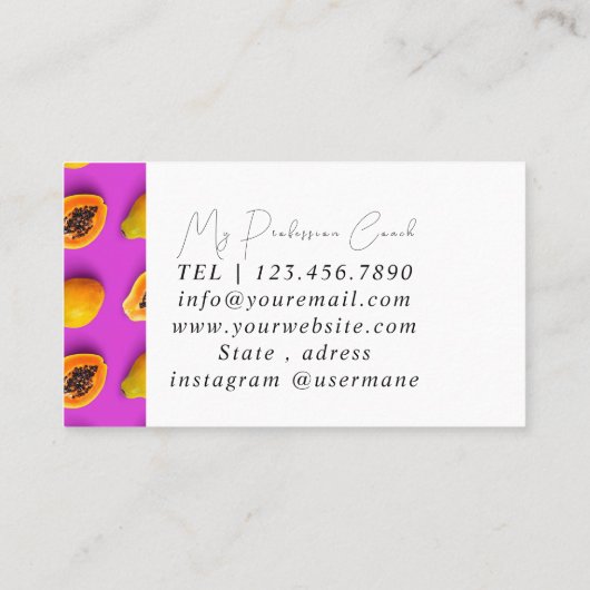 Silver Marble Pink Diamond Coach Visitekaartje (Achterkant)