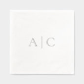 Silver Mariage blanc Monogramme moderne (Recto)