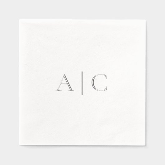 Silver Mariage blanc Monogramme moderne (Recto)
