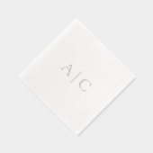 Silver Mariage blanc Monogramme moderne (Droite)