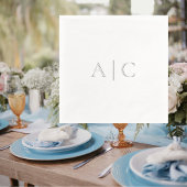 Silver Mariage blanc Monogramme moderne