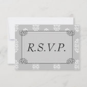 Silver Mariage damassé RSVP (Devant)