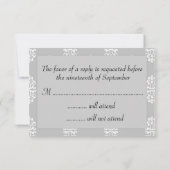 Silver Mariage damassé RSVP (Dos)