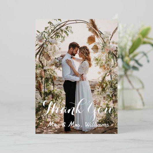 Silver Mariage Photo Plat Merci Cartes (Debout devant)