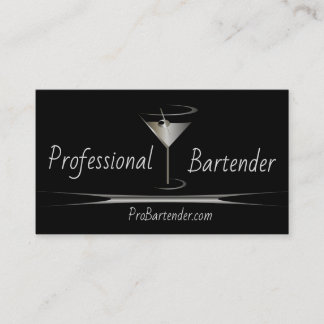 Silver Martini Bartender visitekaartjes