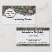 Silver Masonry Rock Logo Photo Visitekaartjes (Voorkant / Achterkant)