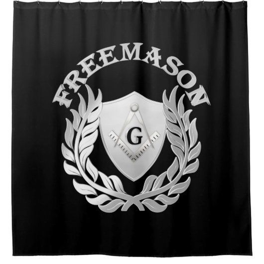 Silver masonry symbool douchegordijn (Voorkant)