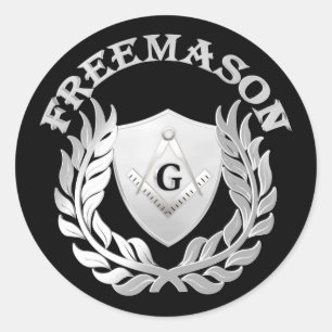 Silver masonry symbool ronde sticker