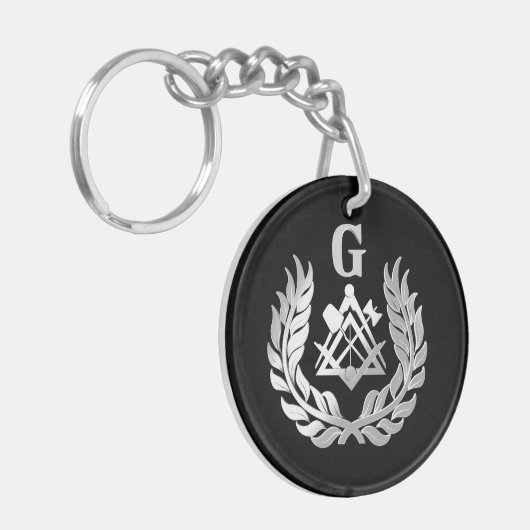Silver masonry symbool sleutelhanger (Voorkant Links)