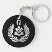 Silver masonry symbool sleutelhanger (Achterkant)