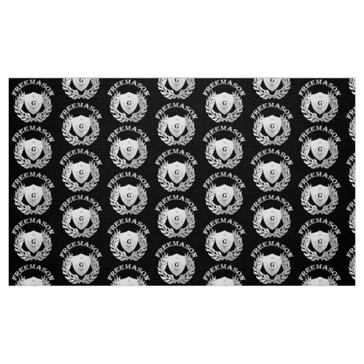 Silver masonry symbool stof (Fat Quarter)