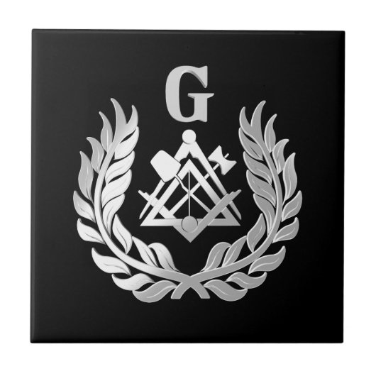 Silver masonry symbool tegeltje (Voorkant)
