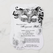 Silver Masquerade Ball Mask Costume Halloween Part Kaart (Voorkant / Achterkant)