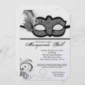 Silver Masquerade Ball Mask Costume Halloween Part Kaart (Voorkant / Achterkant)