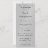 Silver Masquerade Black Bridal Shower Invitation Kaart (Achterkant)