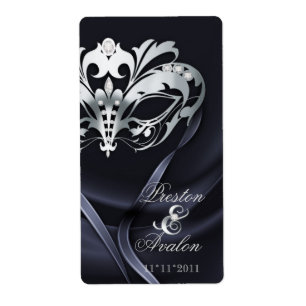 Silver Masquerade Black Jewelade Wine Label