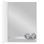 Silver Masquerade Black Table Number Kaart (Binnen (Rechts))