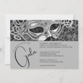 Silver Masquerade Gala Invitation Kaart (Voorkant)