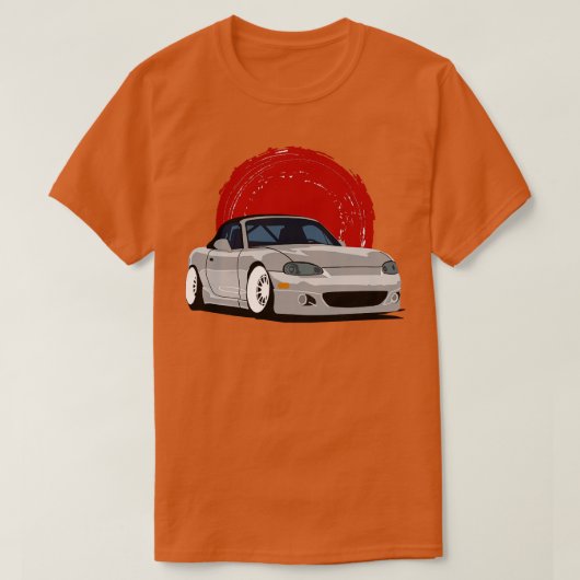 Silver Mazda Miata NB T-shirt (Design voorkant)