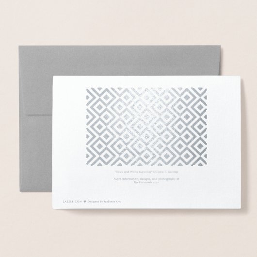 Silver Meander Pattern Season's Greetings Folie Kaarten (Met envelop)