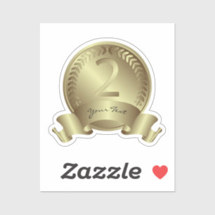 Silver Medal & Custom text Award winnaar Sticker
