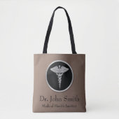 Silver Medical Caduceus - All-Over-Print Canvas ta Draagtas (Voorkant)