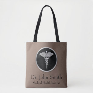 Silver Medical Caduceus - All-Over-Print Canvas ta Draagtas