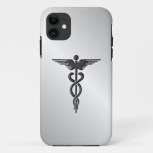 Silver Medical Caduceus iPhone 11 Hoesje
