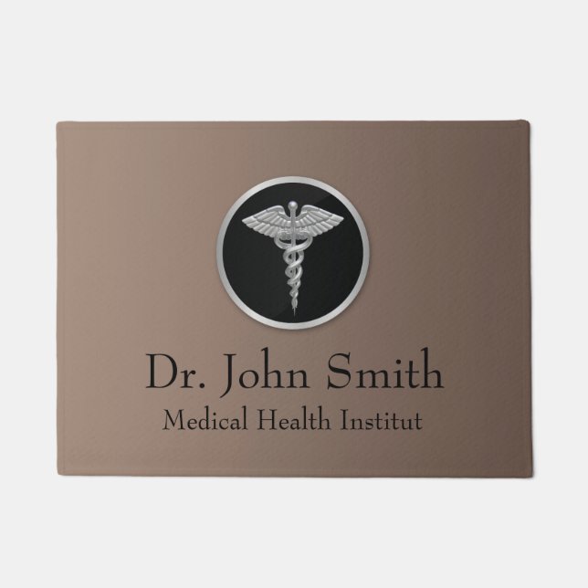 Silver Medical Caduceus - Deurmat (Voorkant)