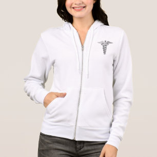 Silver Medical Caduceus Hoodie