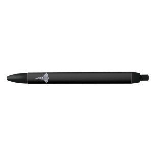 Silver Medical Caduceus op Black Classy Black Blauwe Inkt Pen