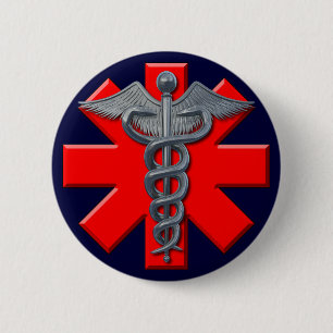Silver Medical Professional-symbool Ronde Button 5,7 Cm