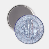 Silver Medieval Seal van de Knachten Templar Magneet (Voorkant / Achterkant)