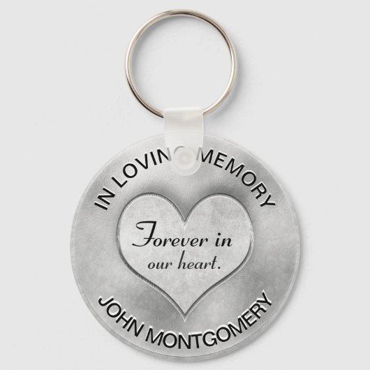 Silver Memorial Heart Sleutelhanger (Voorkant)