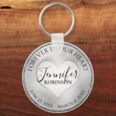 Silver Memorial Heart Sleutelhanger (Voorkant)