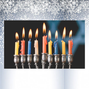 Silver Menorah Hannukah Rechthoekige Sticker