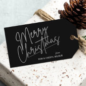 Silver Merry-kerstluxe zwart Cadeaulabel
