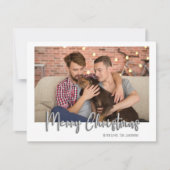 Silver Merry Kerstmis Bubble Letters Pset White Feestdagenkaart (Voorkant)