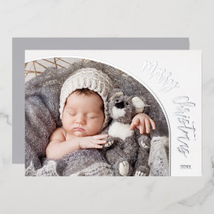 Silver Merry-kerstscript Folie Feestdagenkaart