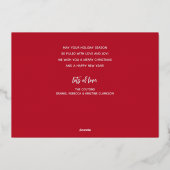 Silver Merry-kerstscript Folie Feestdagenkaart (Achterkant)