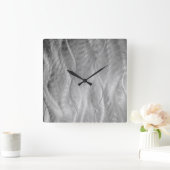 Silver Metal Abstract Vierkante Klok (Huis)