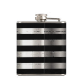 Silver Metal & Black Stripe | DIY-monogram Heupfles (Achterkant)