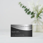 Silver Metal Effect Professional Visitekaartje (Staand voorkant)