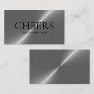 Silver Metal Effet Boissons Gratuites Carte Billet