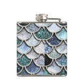 Silver Metal Foil Glitter Mermaidscales Scales Heupfles (Achterkant)