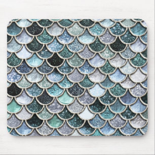 Silver Metal Folie Glitter Mermaidscales Scales Muismat