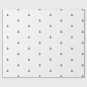 Silver metal-kerstboomwitte achtergrond cadeaupapier (Vlak)