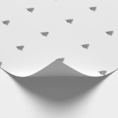 Silver metal-kerstboomwitte achtergrond cadeaupapier (Hoek)