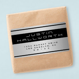 Silver Metal Kijk het Adres van de Terugkeer Etiket